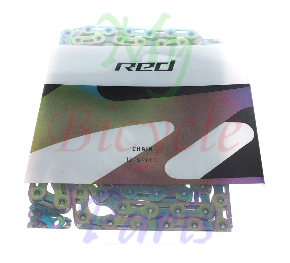 SRAM AXS ROJO E1 12S cadena plana pasador hueco remaches 114 eslabones con conector arco iris Foto 1 de 1