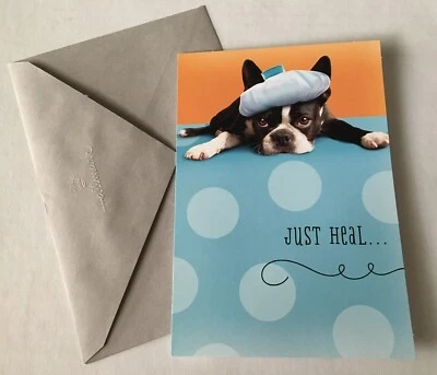 NEW Hallmark Get Well “Just Heal, Fur Real” Greeting Card & Envelope - Image 1 of 4