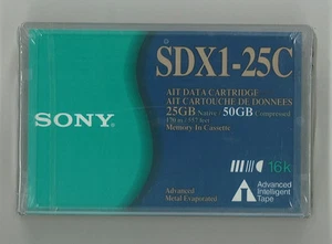 Cinta de datos Sony 8 mm AIT-1 con micrófono 25 GB (SDX1-25C) - NUEVA - Imagen 1 de 1