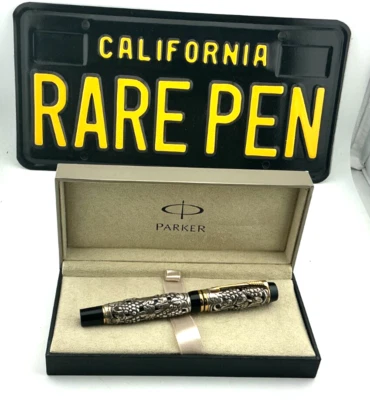 PARKER DUOFOLD CENTENNIAL STERLING SILVER Ariel Kullock Fountain Pen 18K  M NEW - Image 1 of 4