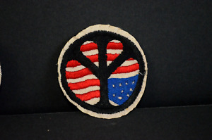 Vintage Rare 70's Peace Sign Flag Fabric Patch  Hippy Protest