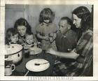 1956 Press Photo Crail Family Sits At Barren Table, New Orleans - Nox15567