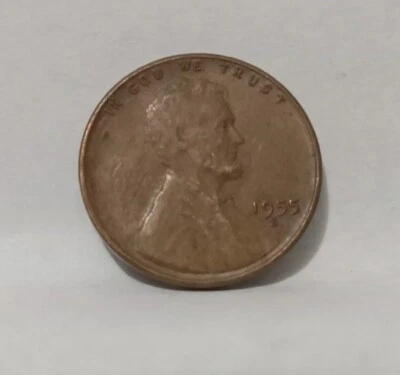 1955 S Wheat Penny Small Cent Error No Liberty - Image 1 of 4