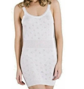 NEU DAMEN 100 % BAUMWOLLE LANGER RUNDHALSAUSSCHNITT CAMISOLE ÄRMELLOSE WESTE * SCHNEETROPFEN* - Bild 1 von 1