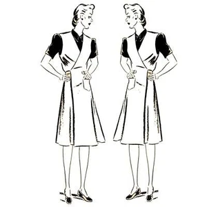 Patrón años 30, Delantal, Plumero, Mono, Pinny, Mrs Mop - Busto = 40" (101,6 cm) - Imagen 1 de 4