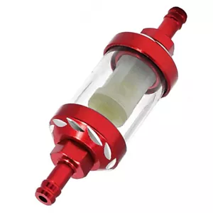 Filtre à essence en ligne rouge 8mm 5/16" universel et lavable pour moto New - Picture 1 of 4