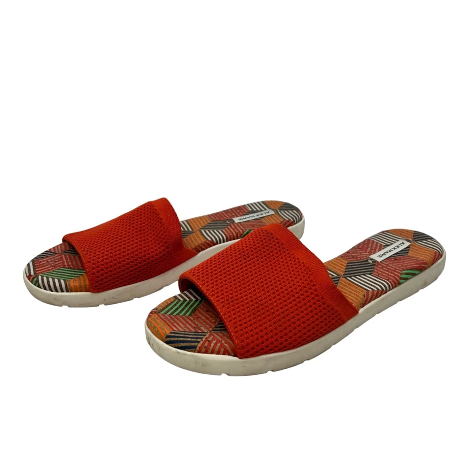Slides femininos Alex Marie de malha laranja/multi moda tamanho 7M - Imagem 1 de 4