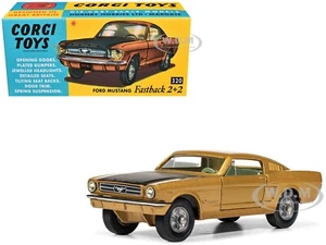 FORD MUSTANG FASTBACK 2+2 GOLD & BLACK DIECAST MODEL CAR BY CORGI RT32001 - Picture 1 of 5