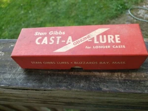 VINTAGE STAN GIBBS FISHING CAST-A-LURE 4 1/2” POPPER WOOD BLUE & WHITE 1 1/4 oz - Picture 1 of 15