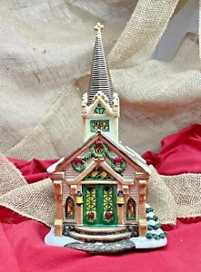 2004 Carole Towne Christmas Village Church Wedding Chapel Bride/Groom Porcelain - Picture 1 of 12