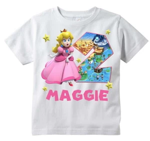 Princess Peach Custom T-shirt Personalize Birthday gift ADD NAME/AGE tshirt - Picture 1 of 2