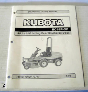 Kubota GF1800 Mulching Deck RC48R-GF 48" Operator Maint. Illustrat Parts Manual - Picture 1 of 1