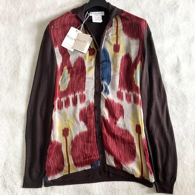 Cárdigan largo Christian Dior John Galliano cachemir seda nuevo con etiquetas marrón US8 Foto 1 de 4