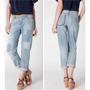 Anthropologie Holding Horses Boho Patchwork Mid Wash Straight Leg Jeans Gr. 30 - Bild 1 von 12