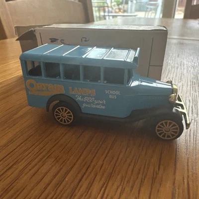 Collectable Corgi Osram Lamps Blue Bedford School Bus Die-cast Model Toy Car  — 第 1/4 张图片