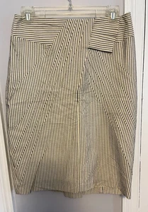 NEU Eva Franco Anthro Midirock 8 gestreift elfenbein schwarz Stretch Made in USA - Bild 1 von 4