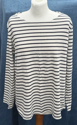 JOULES 2 x Mariners Grade Striped Tops Size 18 Cotton Breton Pink Blue White - Image 1 of 4
