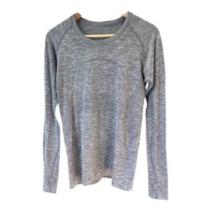 Lululemon Shirt Women's 10 Gray Swiftly Tech Long Sleeve Shirt 2.0 Crew Athletic - Picture 1 of 16