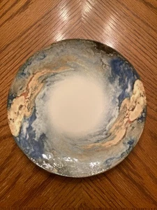 Gural Porselen Reasons to Love the Earth White Blue Gold Salad Plate 7.9" Diam - Picture 1 of 6