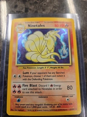Pokémon TCG Ninetales Base Set Holo Unlimited Rare Card 12/102 LP Condition - Image 1 of 2