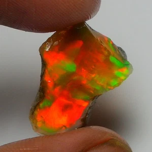 Schwarzopal grob 11,40 Karat, geräucherter äthiopischer Welo Opal grob, Feueropal roh - Bild 1 von 9