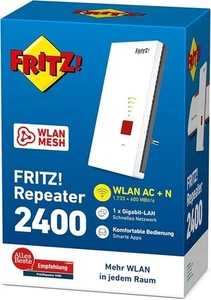 AVM FRITZ!Repeater 2400 WLAN Mesh Repeater Fritzbox WPS Signal Verstärker - Bild 1 von 6