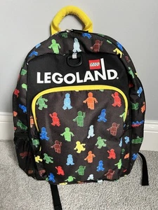Legoland Kids Backpack 16” LEGO People Black Colorful Bottle Holder Pockets - Picture 1 of 18