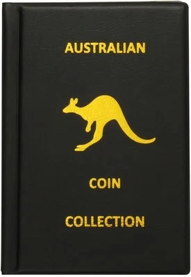 240 Coins Coin Album Australian Coin Collection Folder Book Holds Black Gold - image 1 of 4