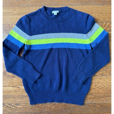 Suéter tejido a rayas azul marino talla 10 Crewcuts para niños Foto 1 de 4