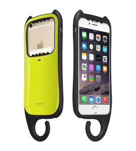 myCat iPhone 6/6s Plus 5.5” Cover Case Card Pocket Hanger KOREA - Yellow Lime - Picture 1 of 12
