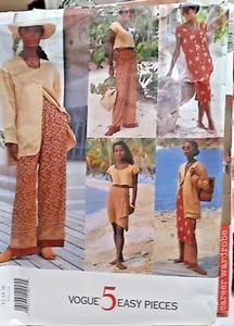 Vogue 1558 Dress Wrap Skirt Top Pants Jacket Pattern 5 Easy pieces Sz12-16 UNCUT - Picture 1 of 3