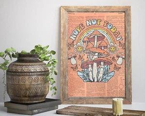 Retro Groovy Mushroom Dictionary Art Print Single Sheet Quote Wall Art Unframed - Bild 1 von 6