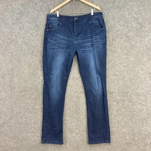 Henleys Jeans Mens 38 Blue Slim Straight 38x32 button Fly Denim 28610 - Picture 1 of 13