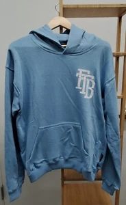 Finesse Azul Sudadera con Capucha Bolsa Bolsillo Pecho Marca Logo Talla Grande L Nuevo - Imagen 1 de 2
