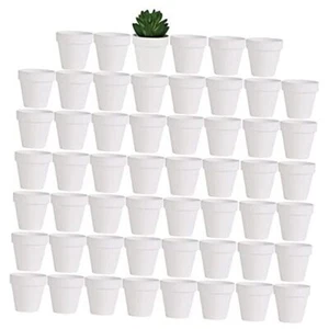 2 inch Small Terracotta Pots with Drainage Holes,Mini Clay Ceramic White - Picture 1 of 6