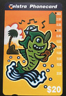 Telstra Fun Card Fish&Ukulele P967134a 1353 $20 Phonecard two hole fine Used