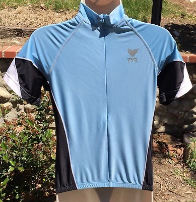 JERSEY DE CICLISMO MANGA CORTA TYR Mujer Azul y Negro / Ajuste Cómodo Talla. M Foto 1 de 4