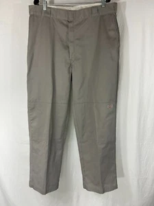 Dickies Gray Polyester Cotton Work Pant Size 38x32 Made in USA - Picture 1 of 9
