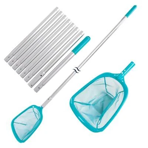 11.5 Ft Swimming Pool Leaf Skimmer Net, Telescopic Aluminum Pole, 6" Fine Mesh - Picture 1 of 5