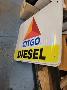 Retired Citgo DIESEL, Highway Road Exit Sign, Metal / Aluminum, 24" x 18" - Picture 1 of 2