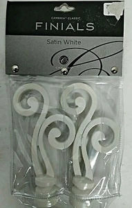 Cambria Classic LARIAT Acabado BLANCO SATINADO 2 Piezas Juego Cortina Barra FINAL - Imagen 1 de 4