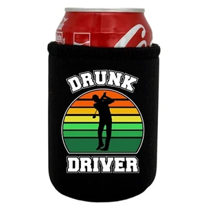 Drunk Driver Golf Full Bottom Neoprene Can Coolie; Non Skid Bottom - Picture 1 of 10