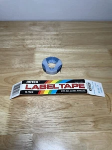 Neu alter Lagerbestand Vintage ROTEX Etikettenmacher 3/8" Nachfüllband glänzend blau USA 144 Zoll! - Bild 1 von 6