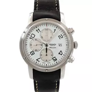 HERMES Clipper Chronograph CP1.910 Automatic White Dial Mens 90272178 - Picture 1 of 7