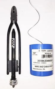 Safety Wire Twister Plier Cutter 9 inch with .032 Safety Wire stainless 1 lb can - Imagen 1 de 4