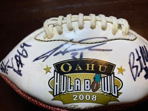 2008 OAHU Hula Bowl several Autographs MINI FOOTBALL - Picture 1 of 8