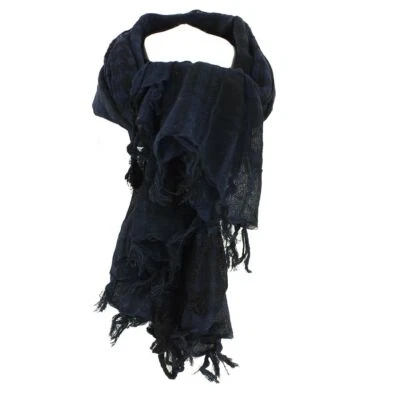 Clj Charles Le Jeune. Keffieh. ZARKA, Coton. Marine et noir - Pied de poule -