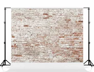 7×5ft Brick Wall Photo Backdrop Red and White Photography Background for Phot... - Picture 1 of 6
