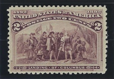 US Scott #231 MNH 2 cent  Columbian Exposition 1893 OG Prime Centering - Image 1 of 2