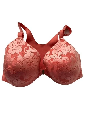 Sujetador Soma nuevo sin etiquetas cobertura completa cierre frontal floral coral naranja 34DDD Foto 1 de 4